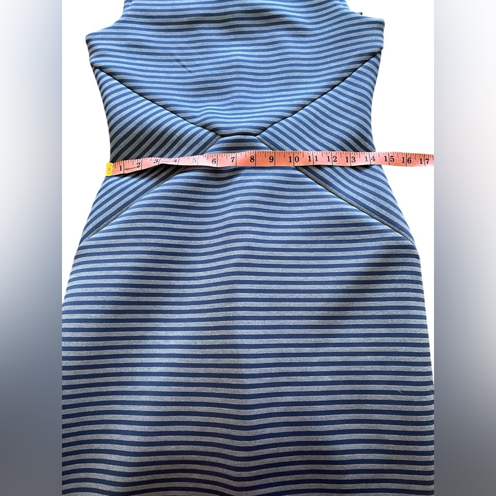 NWT Calvin Klein Blue striped scuba sheath midi dress, 6 - Picture 7 of 11